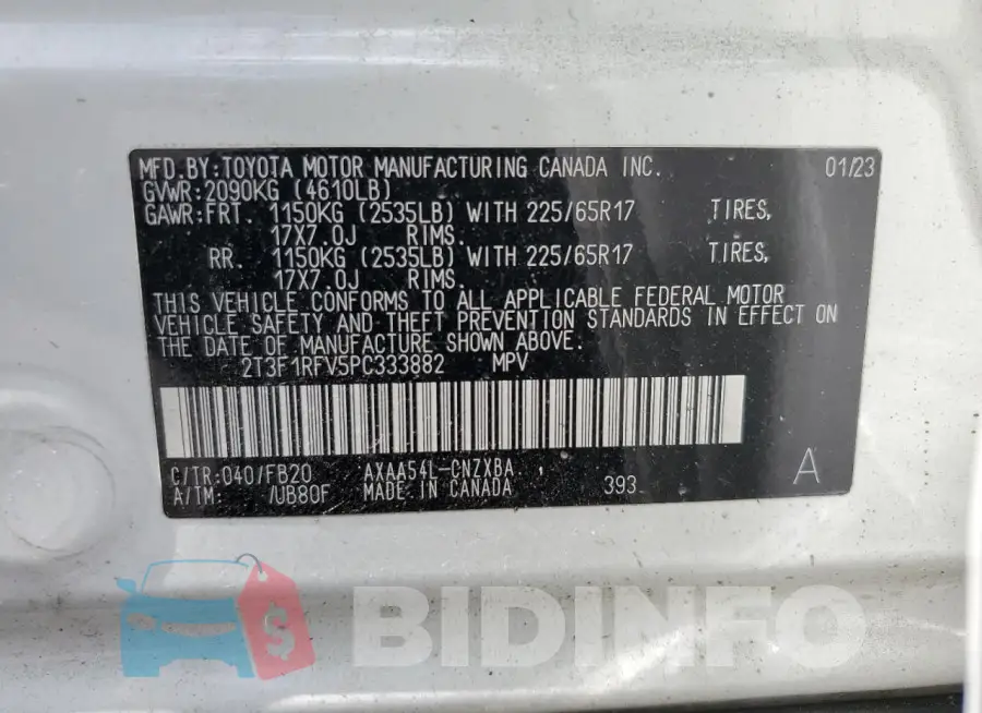 2T3F1RFV5PC333882 Photo# 13
