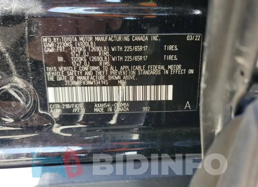 2T3RWRFV3NW134145 Photo# 13