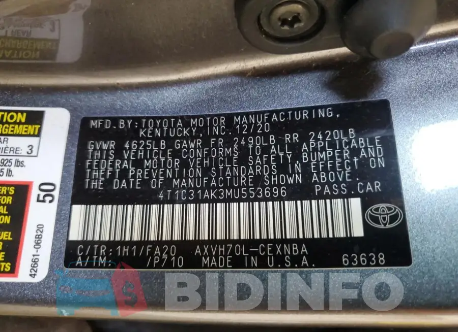 4T1C31AK3MU553696 Photo# 13