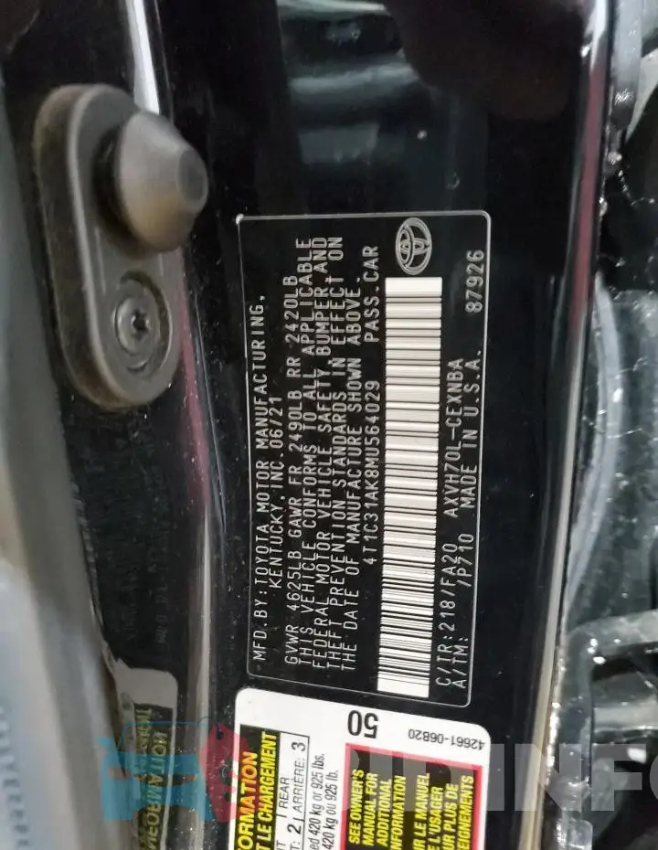 4T1C31AK8MU564029 Photo# 12