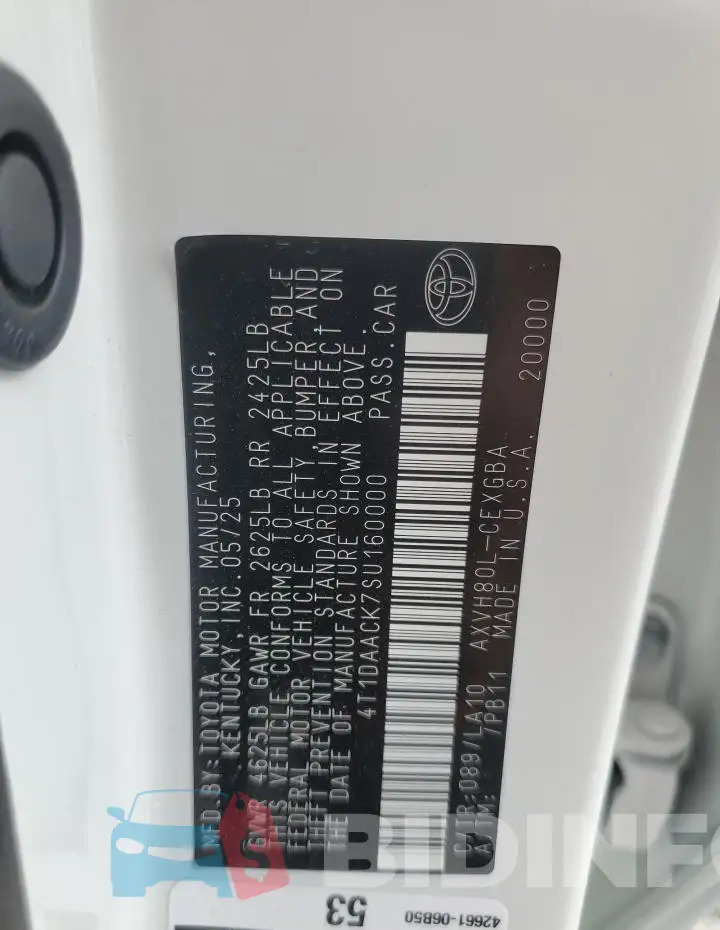 4T1DAACK7SU160000 Photo# 12
