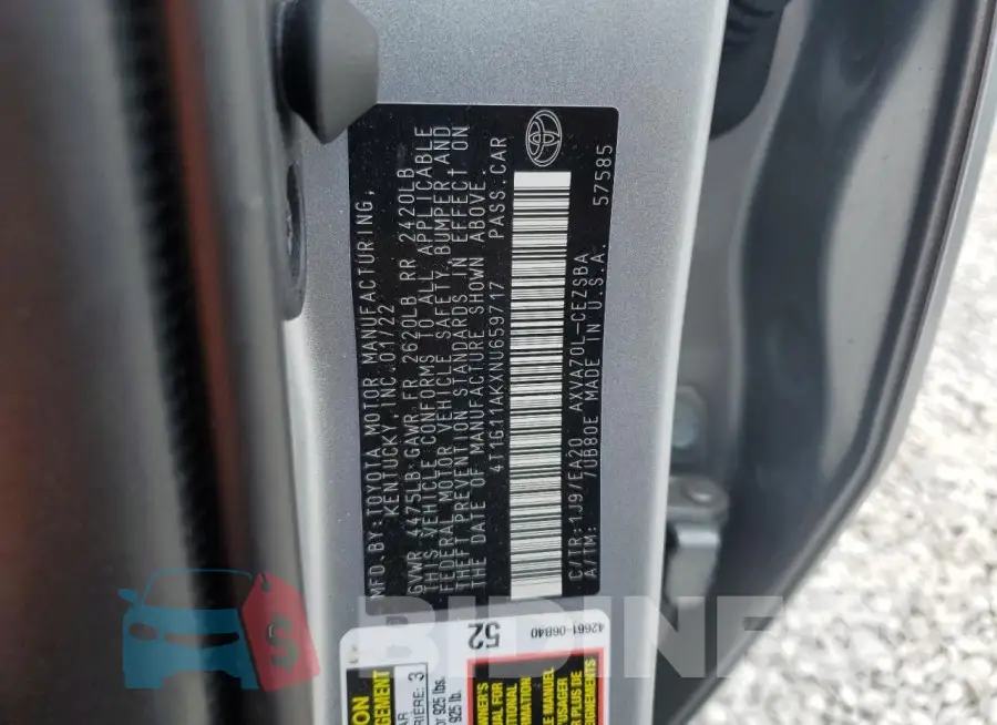 4T1G11AKXNU659717 Photo# 13