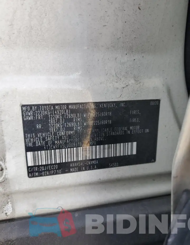 4T3EWRFV5LU009319 Photo# 12