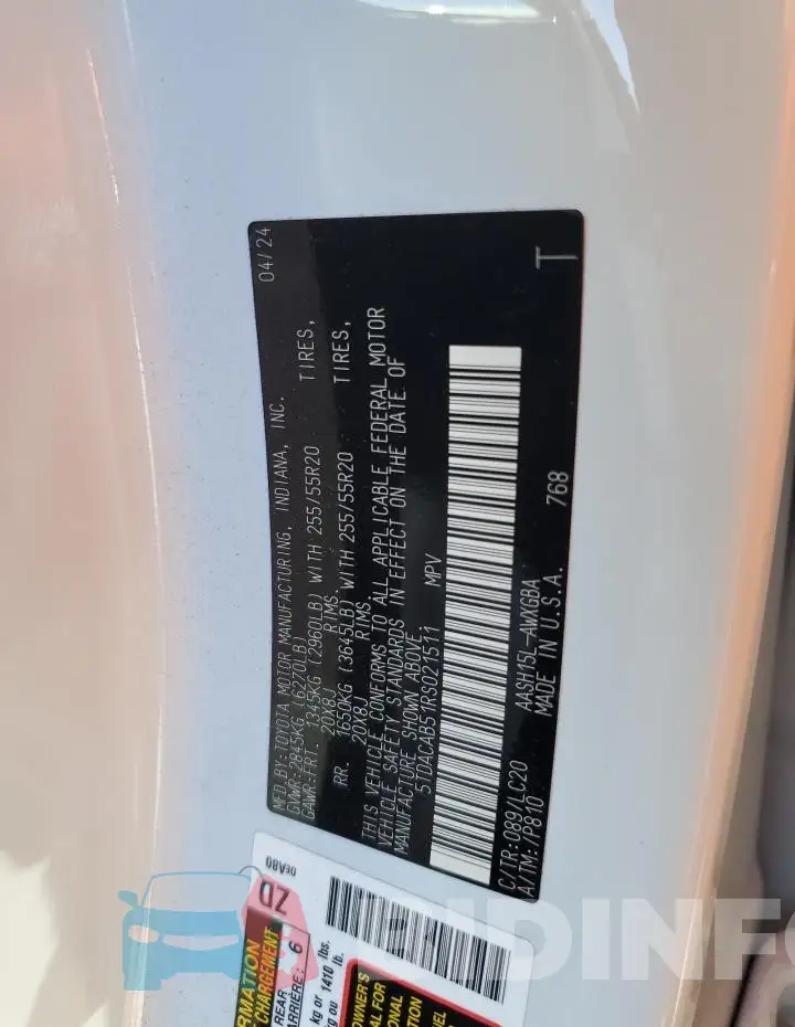 5TDACAB51RS021511 Photo# 13