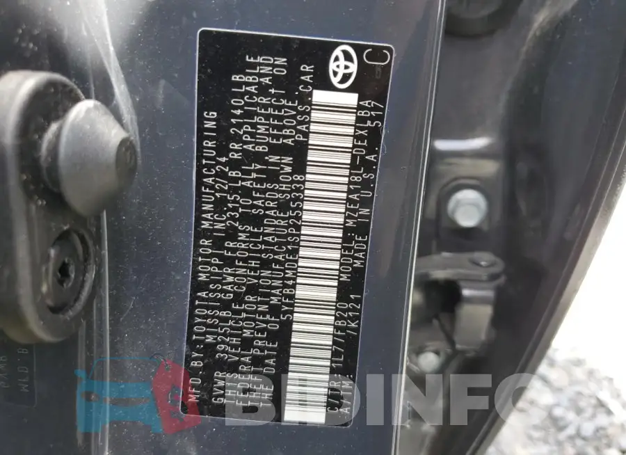 5YFB4MDE1SP255338 Photo# 13