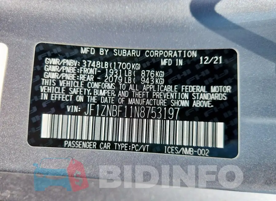 JF1ZNBF11N8753197 Photo# 13