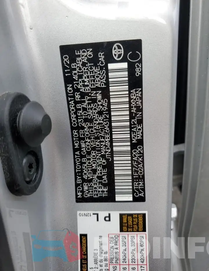 JTND4MBE6M3121945 Photo# 12