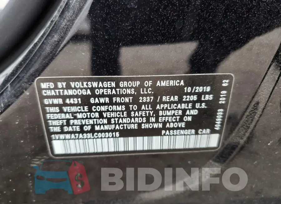 1VWWA7A33LC003015 Photo# 12