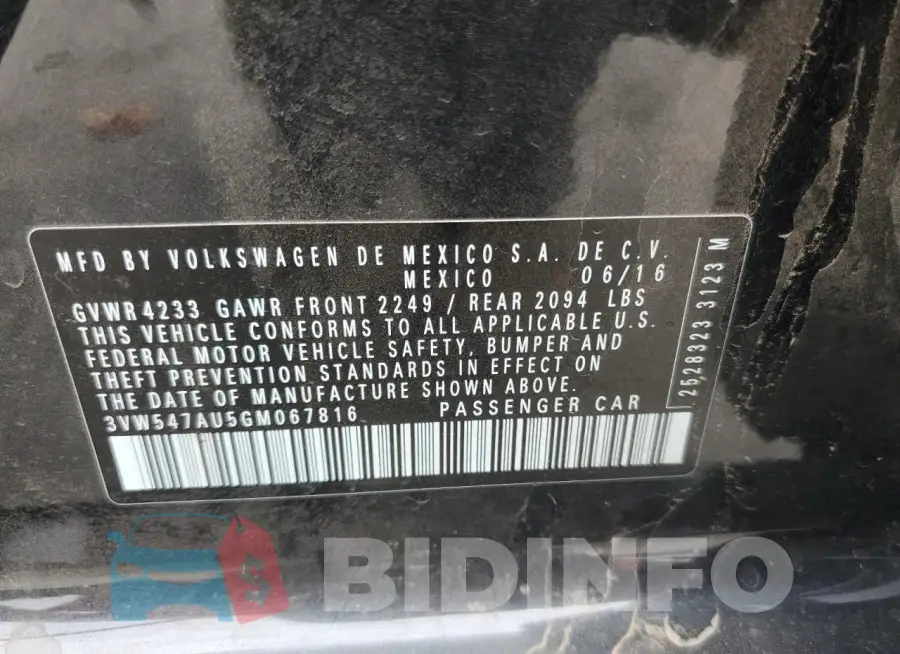 3VW547AU5GM067816 Photo# 14
