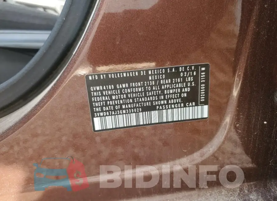 3VWD67AJ3GM339629 Photo# 12
