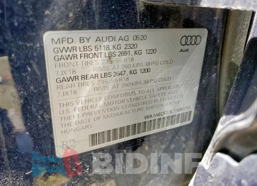 WA1AECF33L1100255 Photo# 13