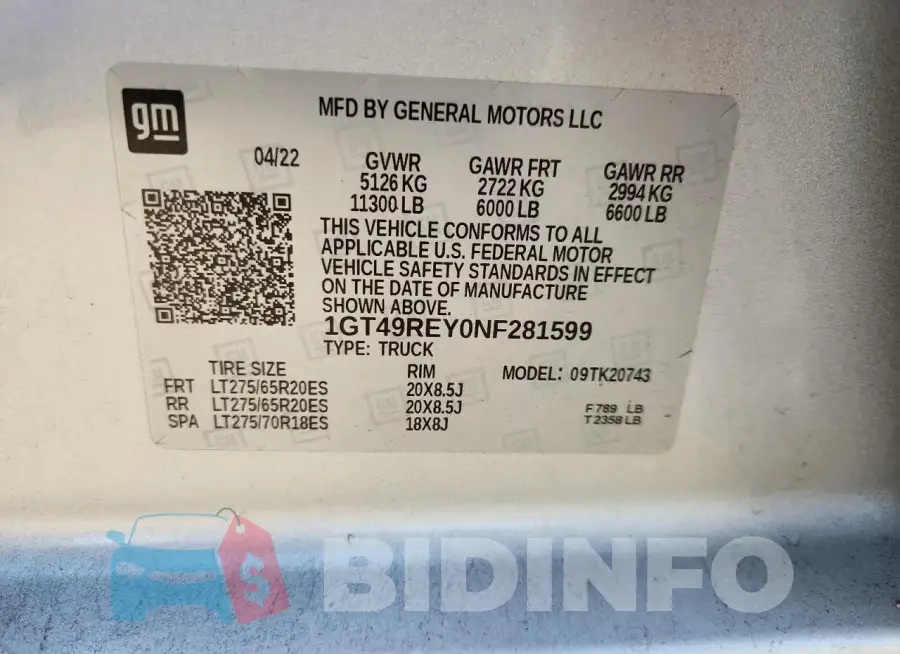 1GT49REY0NF281599 Photo# 12