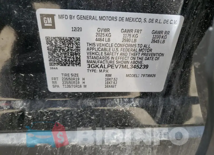 3GKALPEV7ML345239 Photo# 12