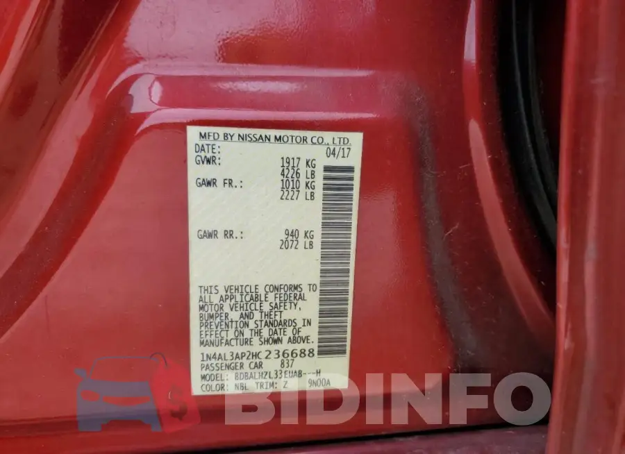 1N4AL3AP2HC236688 Photo# 13