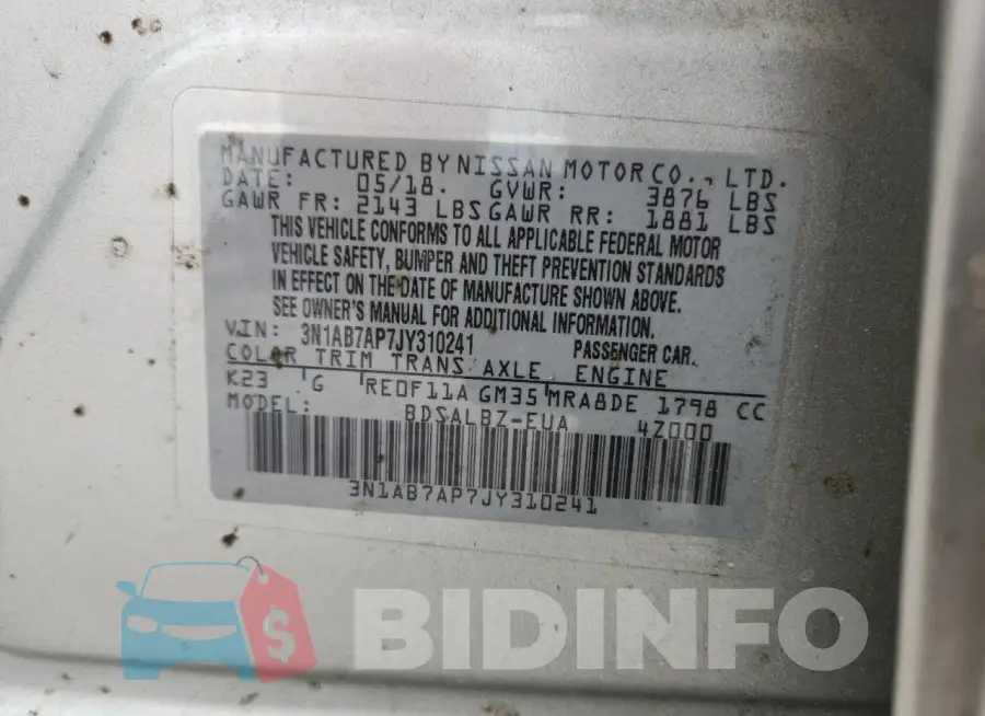 3N1AB7AP7JY310241 Photo# 13