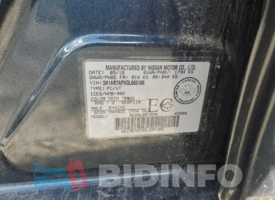 3N1AB7APXGL665166 Photo# 12
