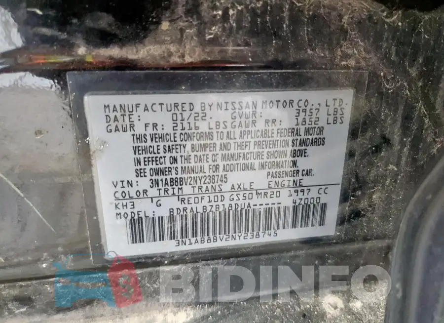 3N1AB8BV2NY238745 Photo# 12