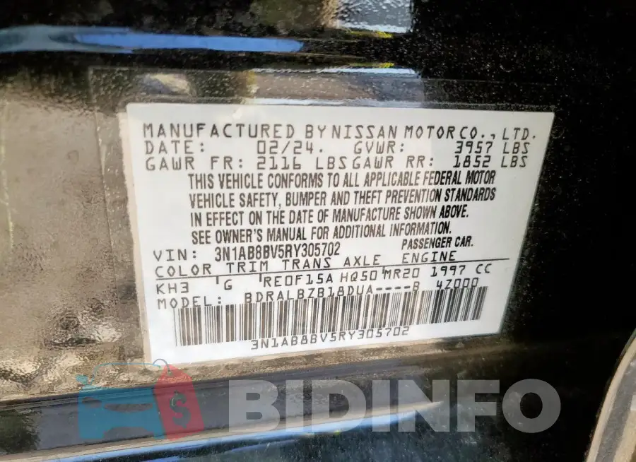 3N1AB8BV5RY305702 Photo# 12