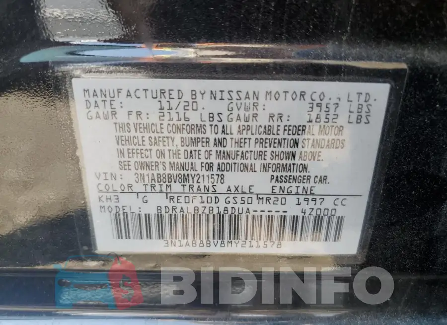 3N1AB8BV8MY211578 Photo# 12