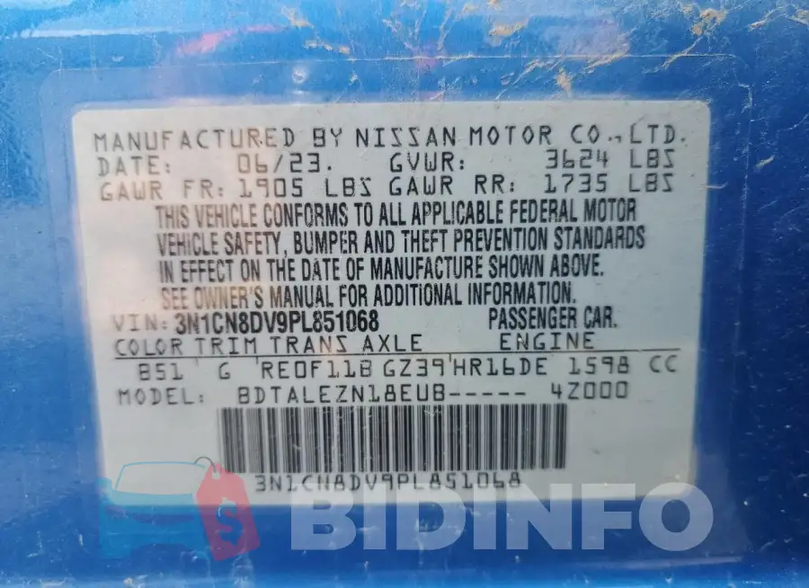 3N1CN8DV9PL851068 Photo# 12