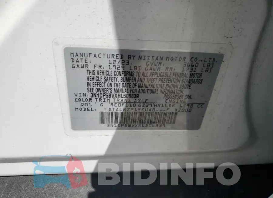 3N1CP5BVXRL506839 Photo# 12