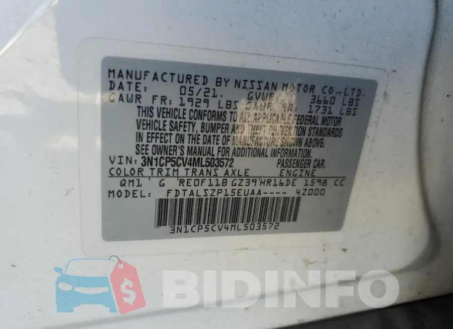 3N1CP5CV4ML503572 Photo# 13