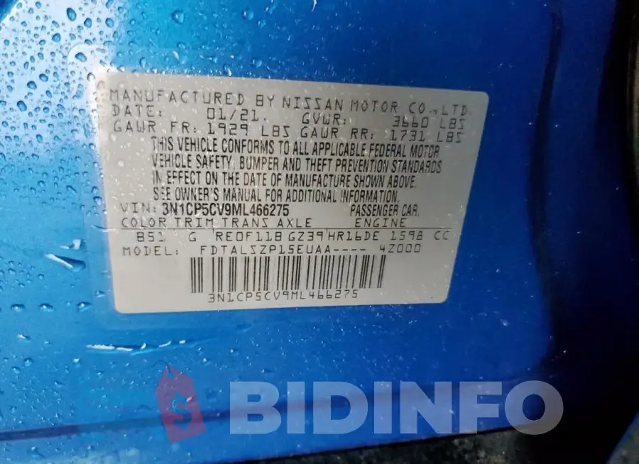 3N1CP5CV9ML466275 Photo# 14