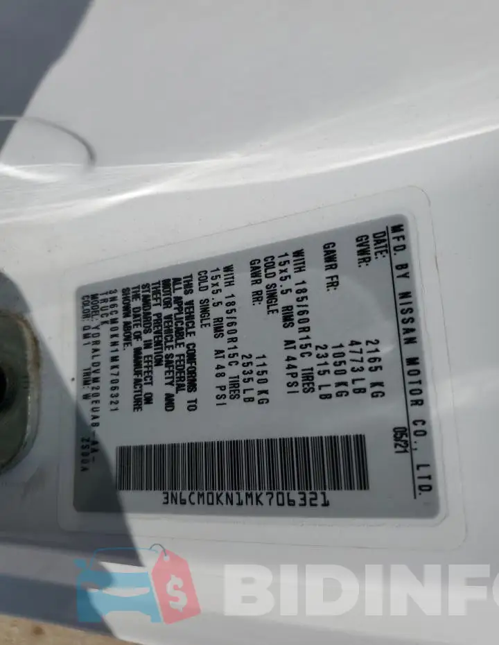 3N6CM0KN1MK706321 Photo# 12