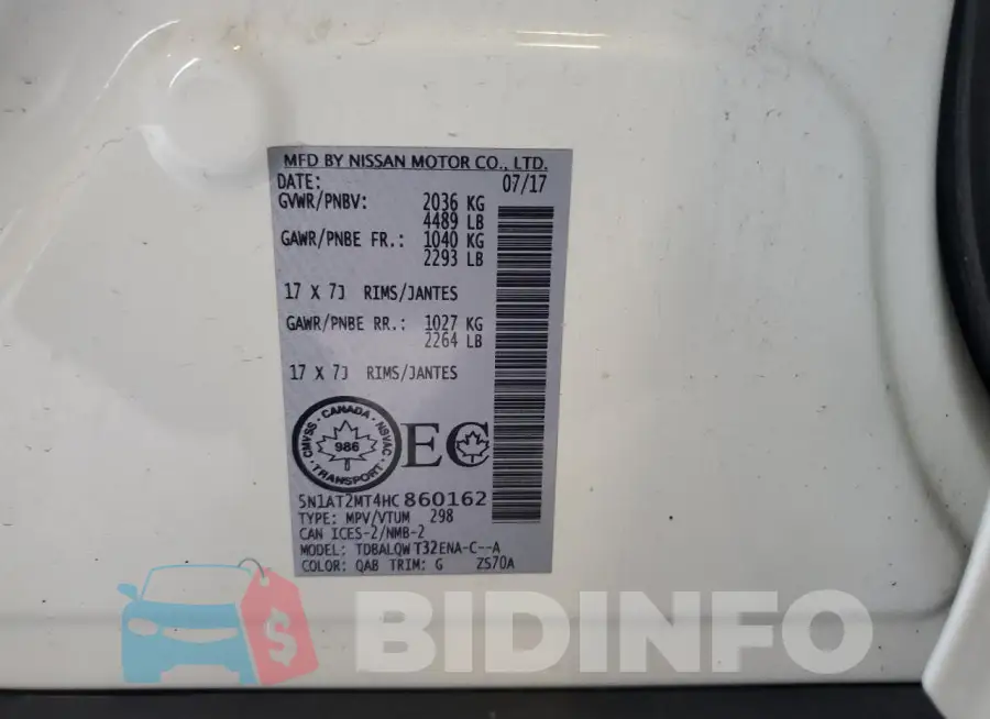 5N1AT2MT4HC860162 Photo# 13