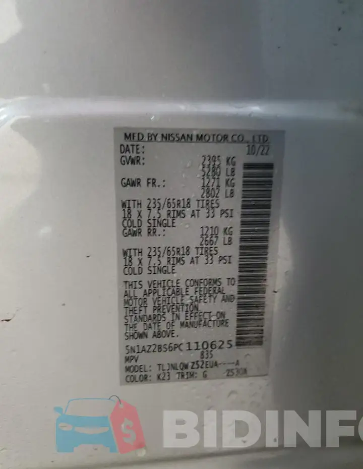 5N1AZ2BS6PC110625 Photo# 14