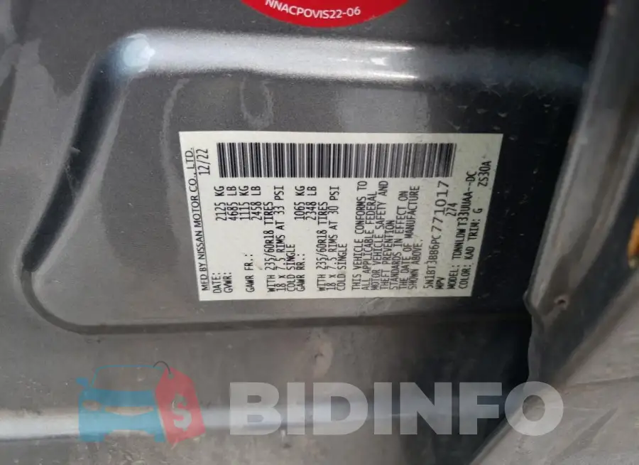 5N1BT3BB6PC771017 Photo# 13