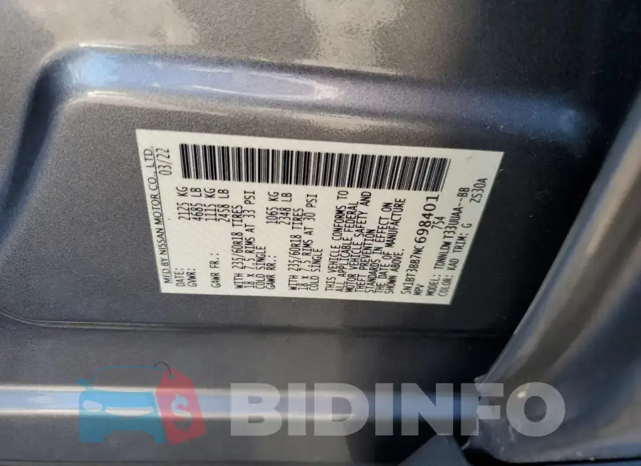 5N1BT3BB7NC698401 Photo# 13