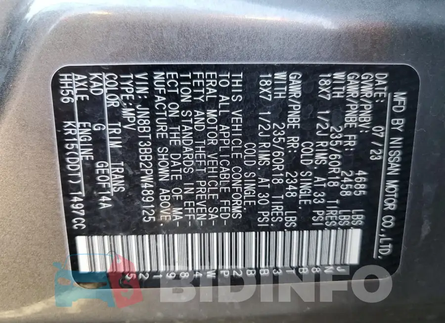 JN8BT3BB2PW489125 Photo# 13