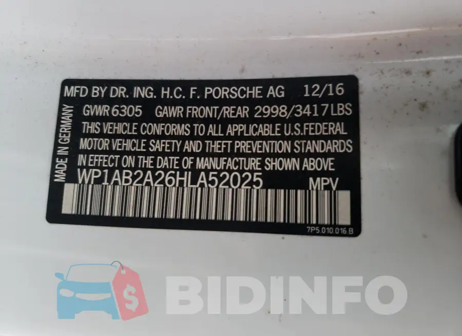 WP1AB2A26HLA52025 Photo# 13