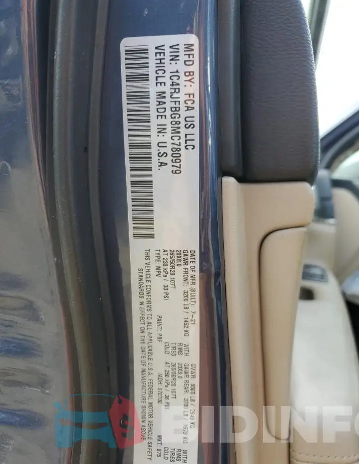 1C4RJFBG8MC780979 Photo# 13