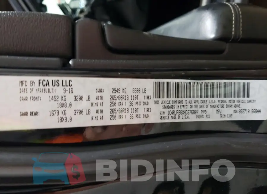 1C4RJFBGXHC676807 Photo# 14