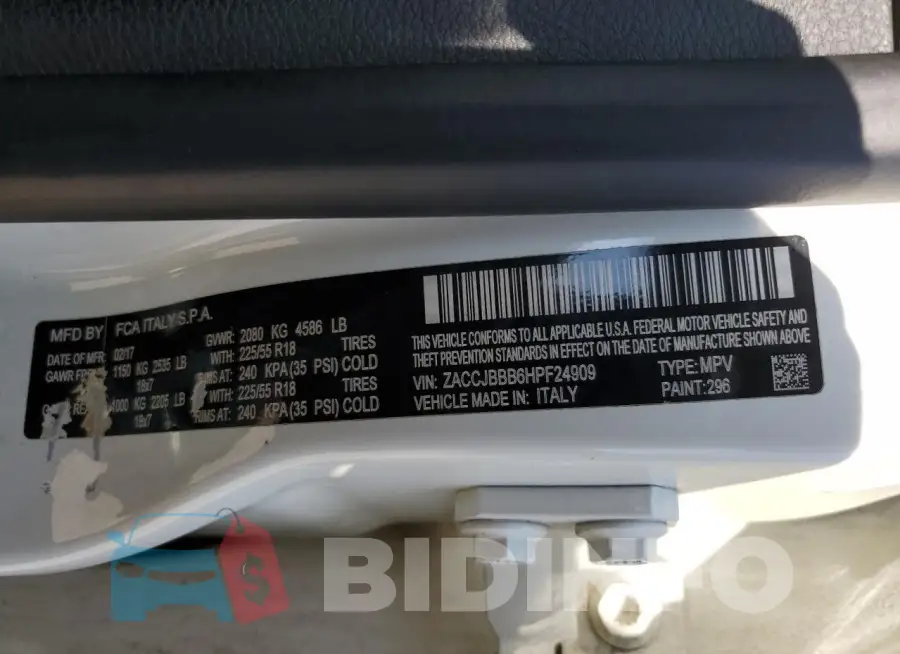ZACCJBBB6HPF24909 Photo# 13