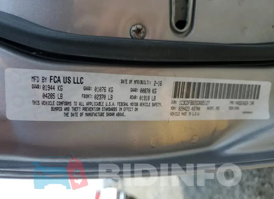 1C3CDFBB2GD685127 Photo# 12