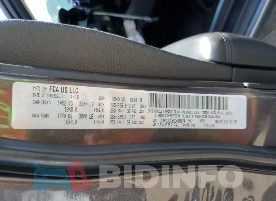 1C4RDJDG5GC408074 Photo# 13