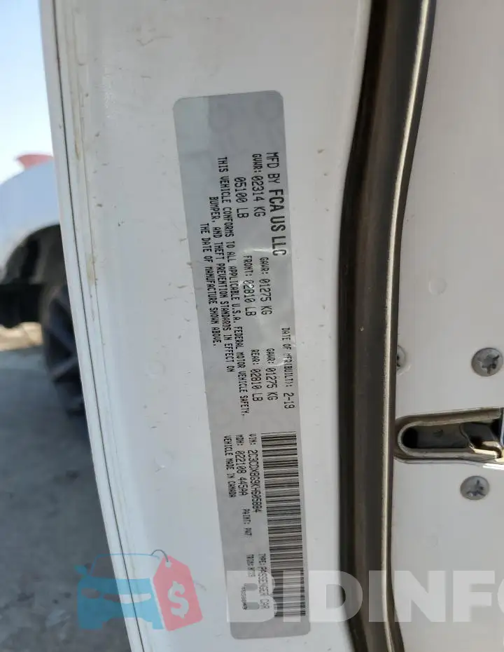 2C3CDXBG9KH605884 Photo# 12