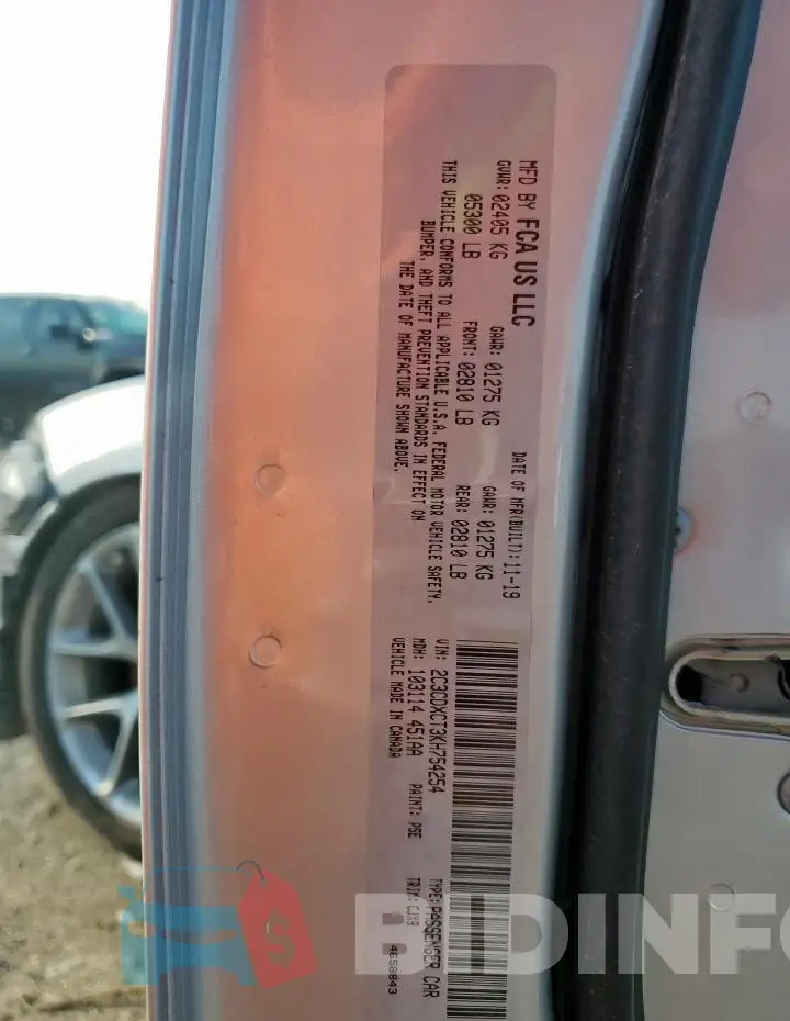2C3CDXCT3KH754254 Photo# 13