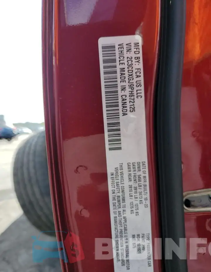 2C3CDXGJ9PH672125 Photo# 12