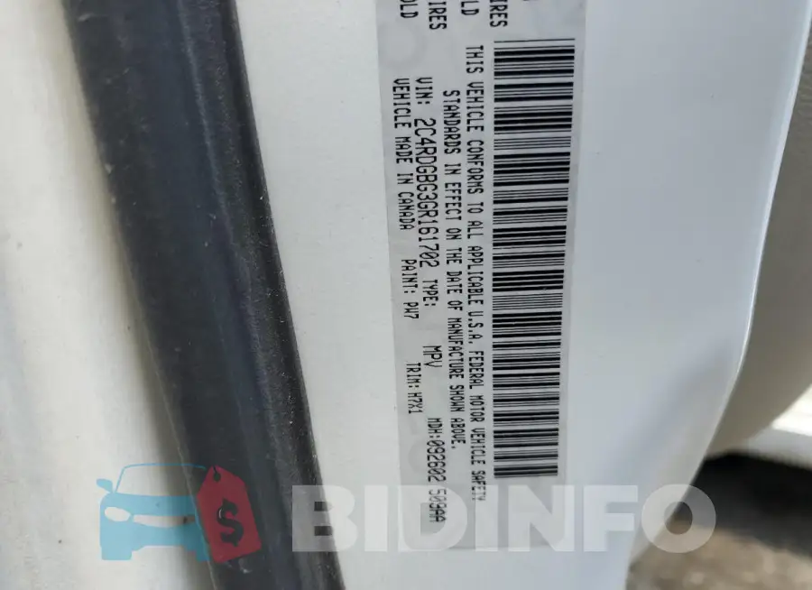 2C4RDGBG3GR161702 Photo# 13