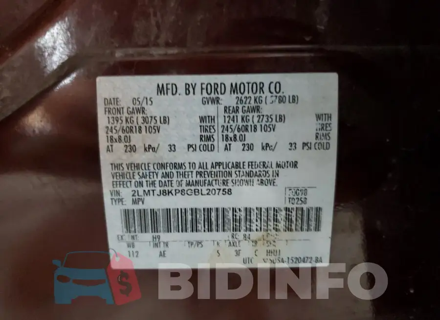 2LMTJ8KP8GBL20758 Photo# 13