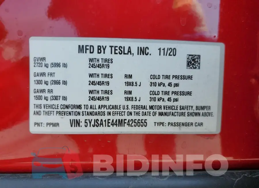 5YJSA1E44MF425655 Photo# 12