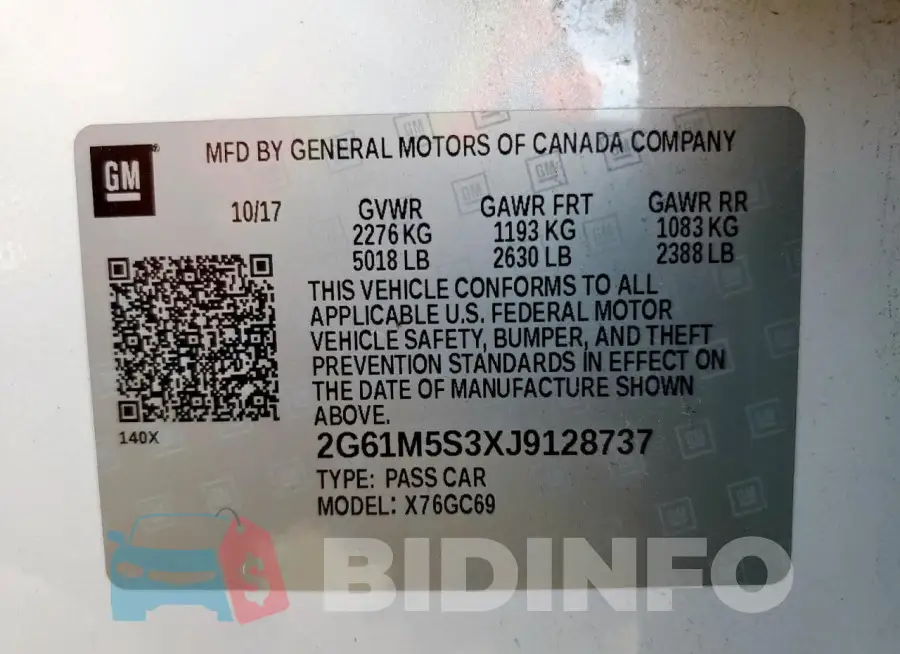 2G61M5S3XJ9128737 Photo# 13