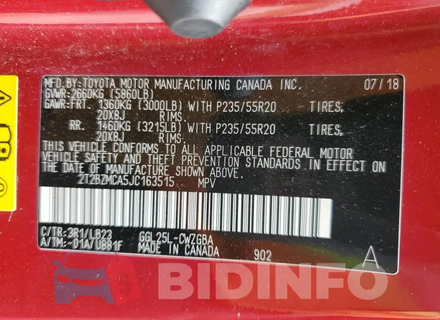 2T2BZMCA5JC163515 Photo# 13