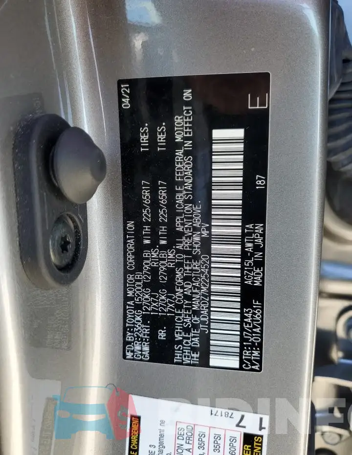 JTJDARDZ7M2254520 Photo# 13