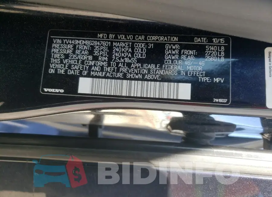 YV449MDM8G2847601 Photo# 13