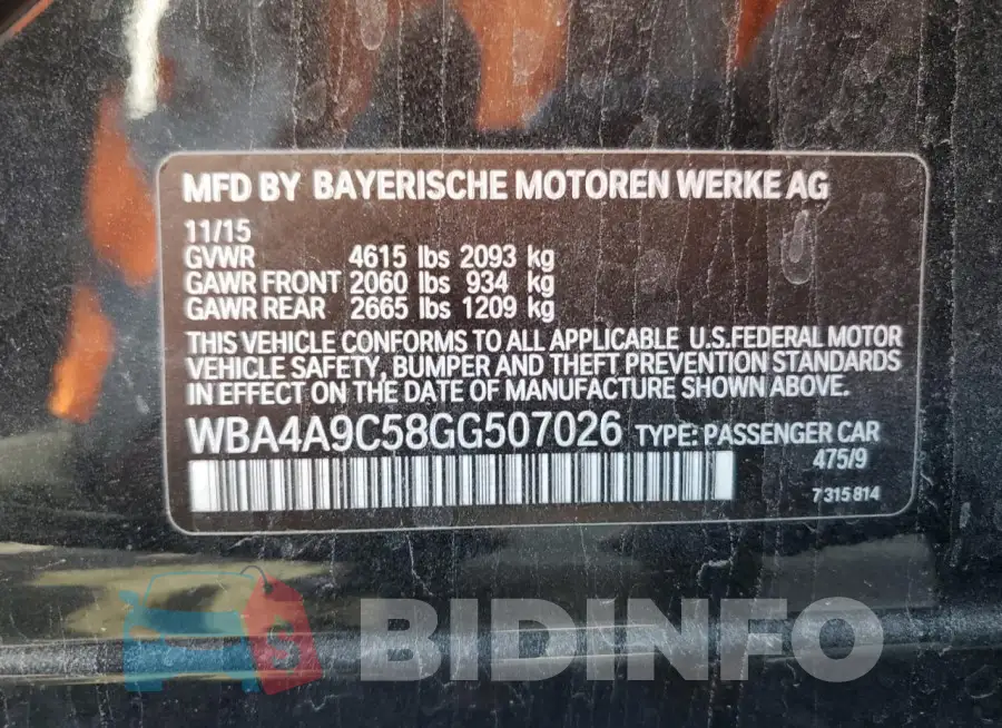 WBA4A9C58GG507026 Photo# 12